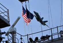 Aircraft carrier USS Gerald R. Ford in the North Sea